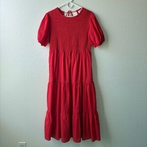 Petal & Pup 100% Cotton Red Maxi Dress Size 10